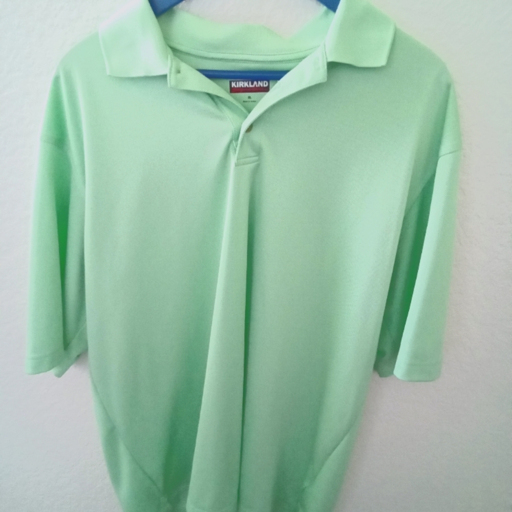 Men's Pale Green Short Sleeve Polo Shirt. Size XL